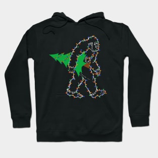 Bigfoot Christmas Tree Light Hoodie